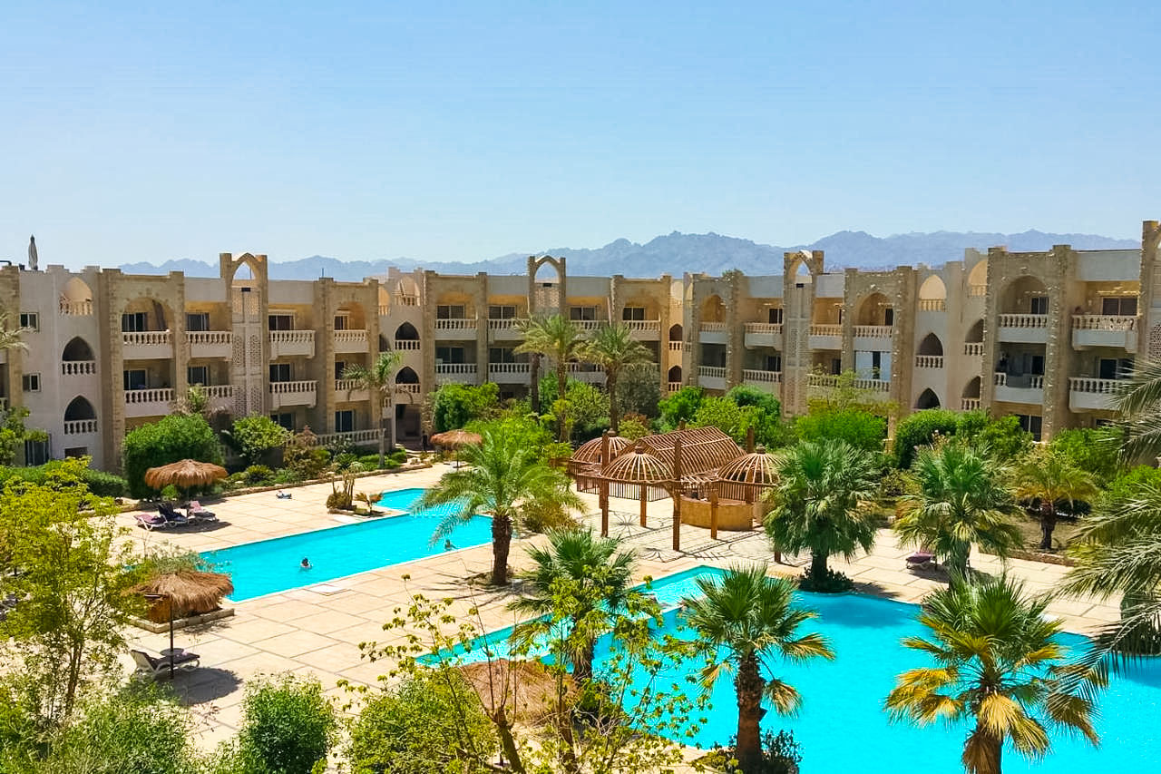 Vista di un tipico compound residenziale a Sharm El-Sheikh